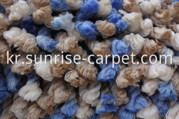 100% Polyester Shaggy rug blue beige color